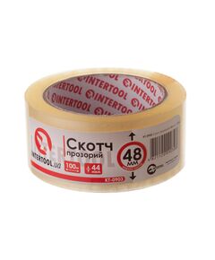 Скотч прозорий 48мм 100м, 52мкм INTERTOOL KT-0903 для упаковки, фото  | SNABZHENIE.com.ua