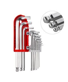 Набор Г-образных ключей 9 шт с шариковым наконечником, 1,5-10 мм, фото  | SNABZHENIE.com.ua