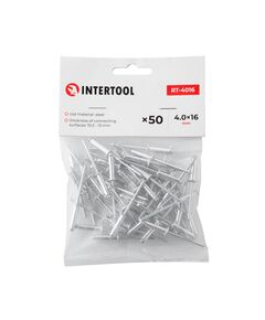 Заклепки алюминиевые 4,0x16 мм, 50 шт в упаковке INTERTOOL RT-4016, фото  | SNABZHENIE.com.ua