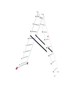Лестниця алюмінієва 2-секційна 2x8 ступенів, 3,69 м INTERTOOL LT-0208, фото  | SNABZHENIE.com.ua