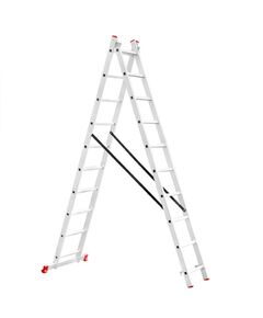 Лестниця алюмінієва 2-секційна 2x10, 4,8 м INTERTOOL LT-0210, фото  | SNABZHENIE.com.ua
