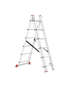 Алюмінієва 3-секційна лестниця 3x6 ступенів 3.4 м INTERTOOL LT-0306, фото  | SNABZHENIE.com.ua