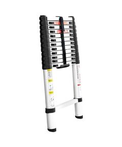 Телескопічна алюмінієва драбина 12 ступенів, 3,80 м INTERTOOL LT-3038, фото  | SNABZHENIE.com.ua