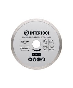 Диск алмазний ріжучий 125 мм INTERTOOL CT-3002 зі суцільною кромкою, фото  | SNABZHENIE.com.ua