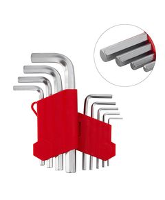 Набір Г-образних шестигранних ключів 9 шт., 1,5-10 мм, Cr-V INTERTOOL, фото  | SNABZHENIE.com.ua