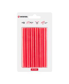 Клеєві стержні червоні 11.2мм 100мм, 12шт, INTERTOOL RT-1041, фото  | SNABZHENIE.com.ua