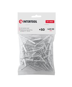 Заклепки алюминиевые 4,8x22 мм, 50 шт, INTERTOOL RT-4822, фото  | SNABZHENIE.com.ua