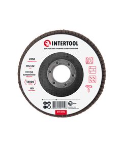 Диск шліфувальний лепестковий 115x22 мм, зерно K150 INTERTOOL BT-0115, фото  | SNABZHENIE.com.ua