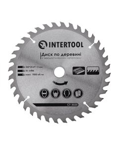 Диск пильний по дереву 200x25,4 мм, 36 зубів INTERTOOL CT-3020, фото  | SNABZHENIE.com.ua