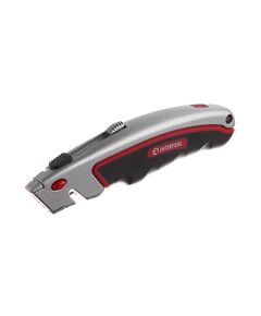 Нож трапециевидный 60x19 мм с выдвижным лезвием, металл, INTERTOOL, фото  | SNABZHENIE.com.ua