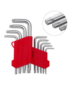 Набір Г-образних ключів TORX 9 шт T10-T50, Cr-V, INTERTOOL HT-0607, фото  | SNABZHENIE.com.ua