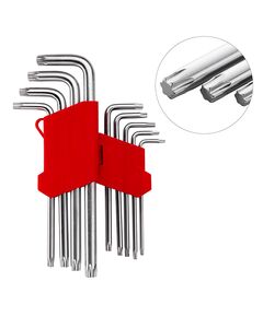 Набір Г-образних ключів TORX 9 шт (Т10-Т50), Cr-V, INTERTOOL HT-0608, фото  | SNABZHENIE.com.ua