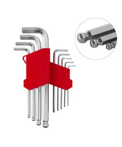 Набор Г-образных шестигранных ключей 9 ед. 1.5-10 мм, Cr-V INTERTOOL, фото  | SNABZHENIE.com.ua