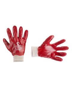 Перчатки маслостойкие х/б с PVC покрытием и вязаным манжетом, фото  | SNABZHENIE.com.ua