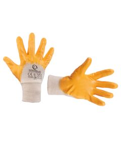 Перчатка х/б трикотажна з нитриловим покриттям 10 жовта INTERTOOL, фото  | SNABZHENIE.com.ua