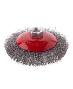 Щітка конусна Intertool 115 мм для УШМ, різьба М14, фото  | SNABZHENIE.com.ua