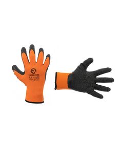 Перчатка трикотажная оранжевая с черным латексом INTERTOOL SP-0120 9, фото  | SNABZHENIE.com.ua