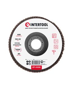 Шліфувальний лепестковий диск 125x22 мм, K80 INTERTOOL BT-0208, фото  | SNABZHENIE.com.ua