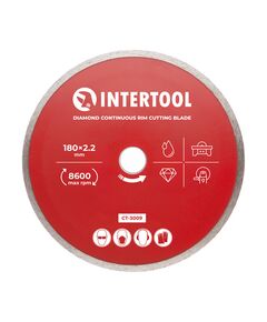 Диск алмазний для плитки 180 мм INTERTOOL CT-3009, суцільна кромка, фото  | SNABZHENIE.com.ua