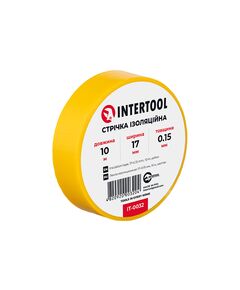 Ізоляційна лента жовта 0.15мм 17мм 10м INTERTOOL IT-0032, фото  | SNABZHENIE.com.ua