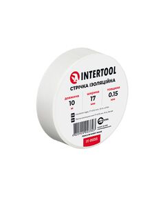 Ізоляційна стрічка біла 0.15мм 17мм 10м INTERTOOL IT-0033, фото  | SNABZHENIE.com.ua