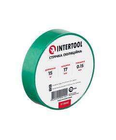 Ізоляційна стрічка 0.15мм 17мм 15м зелена INTERTOOL IT-0041, фото  | SNABZHENIE.com.ua