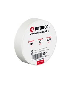Ізоляційна лента біла 0.15мм 17мм 15м INTERTOOL IT-0043, фото  | SNABZHENIE.com.ua