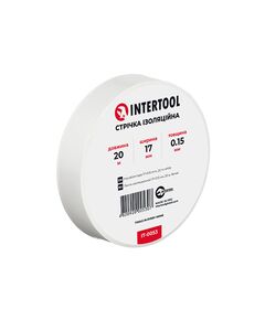 Ізоляційна лента 0.15мм 17мм 20м біла INTERTOOL IT-0053, фото  | SNABZHENIE.com.ua