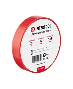 Ізоляційна стрічка червона 0.15мм 17мм 25м INTERTOOL IT-0060, фото  | SNABZHENIE.com.ua