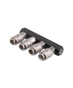 Розгалужувач повітря 1/4 на 4 виходи, прямий, з швидкознімними з&rsquo;єднаннями 10 бар INTERTOOL PT-1856, фото  | SNABZHENIE.com.ua