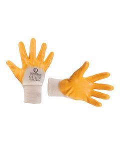 Перчатка х/б трикотажна з нитриловим покриттям, жовта, 8, фото  | SNABZHENIE.com.ua