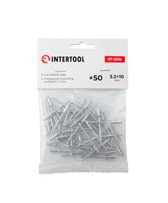 Заклепка алюмінієва 3,2x10 мм, 50 шт, INTERTOOL RT-3210, фото  | SNABZHENIE.com.ua