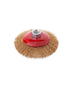 Щітка конусна, 100 мм, M14, кручений дріт покритий латунню, для КШМ, 12500 об/хв, фото  | SNABZHENIE.com.ua