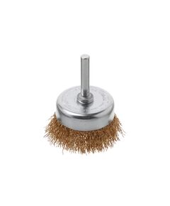 Щітка чашкова, 50 мм, 1/4", кручений дріт покритий латунню, для дриля, 4500 об/хв, фото  | SNABZHENIE.com.ua