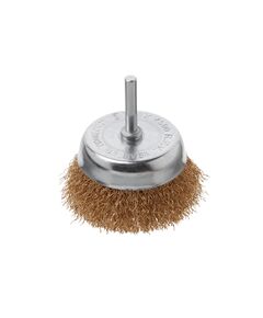 Щітка чашкова, 75 мм, 1/4", кручений дріт покритий латунню, для дриля, 4500 об/хв, фото  | SNABZHENIE.com.ua