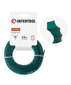 Леска для триммера квадратная крученая 3.0 мм, 15 м INTERTOOL DT-2325, фото  | SNABZHENIE.com.ua