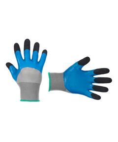 Перчатка трикотажна синтетична 3/4, латекс синій/чорний, 8 INTERTOOL, фото  | SNABZHENIE.com.ua