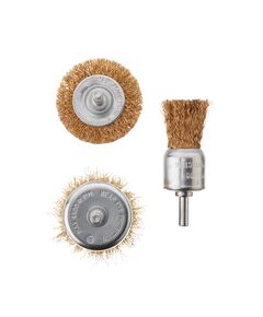 Набір щіток дротяних для дриля, 3 од. (50, 50, 30 мм), латунне покриття, фото  | SNABZHENIE.com.ua