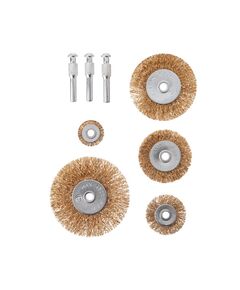 Набір щіток дротяних для дриля, 5 од. (25, 40, 50, 60, 75 мм), латунне покриття, фото  | SNABZHENIE.com.ua