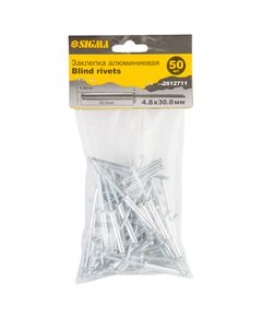 Заклепки алюминиевые SIGMA 4.8×30 мм, 50 шт, фото  | SNABZHENIE.com.ua