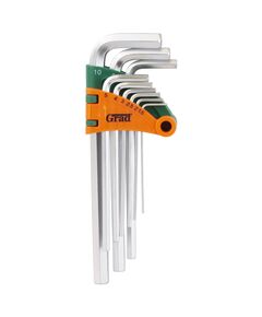 Ключі шестигранні 9 шт 1.5-10 мм CrV (середні) GRAD, фото  | SNABZHENIE.com.ua