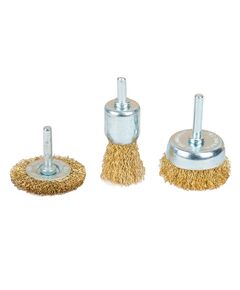 Набор проволочных щеток 3 шт (25/50/50 мм, хвостовик 6 мм), фото  | SNABZHENIE.com.ua