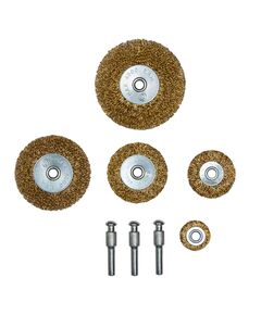 Набор проволочных щеток 5 шт, 25-75 мм, хвостовик 6 мм SIGMA 9010021, фото  | SNABZHENIE.com.ua