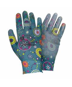 Перчатки трикотажные с ПУ покрытием Р8, синие манжеты, фото  | SNABZHENIE.com.ua