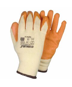 Перчатки трикотажные латексные оранжевые SIGMA Р10, фото  | SNABZHENIE.com.ua