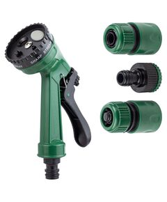 Набор для полива: пистолет-распылитель 4 режима, 2 коннектора + адаптер, фото  | SNABZHENIE.com.ua