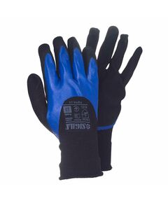 Перчатки трикотажні з нитриловим покриттям SIGMA р10 синьо-чорні, фото  | SNABZHENIE.com.ua