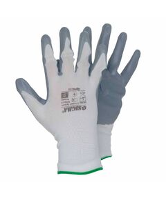 Перчатки трикотажные с нитрилом Р9, серые манжеты, фото  | SNABZHENIE.com.ua