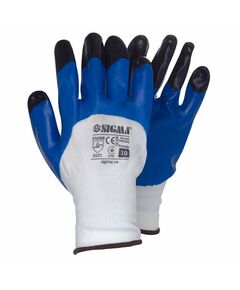 Перчатки трикотажные с нитрилом, усиленные пальцы, фото  | SNABZHENIE.com.ua