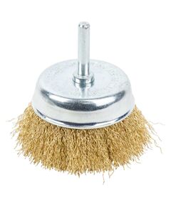 Щетка чашеобразная 75мм с хвостовиком 6мм латунированная GRAD 9034075, фото  | SNABZHENIE.com.ua